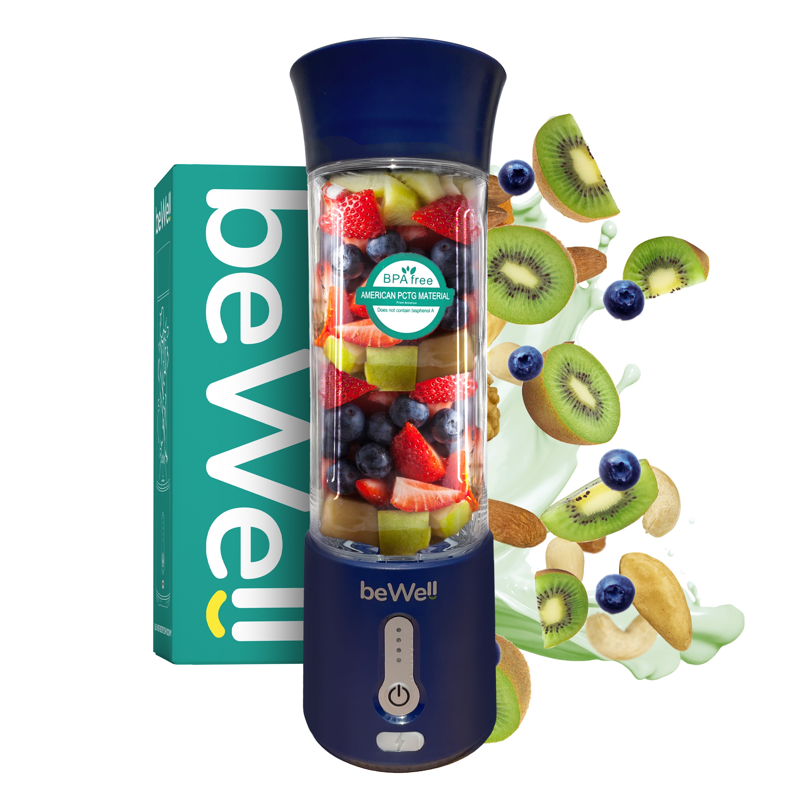 Bezdrátový Blender beWell Na Smoothie A Koktejly, Barva Granátová