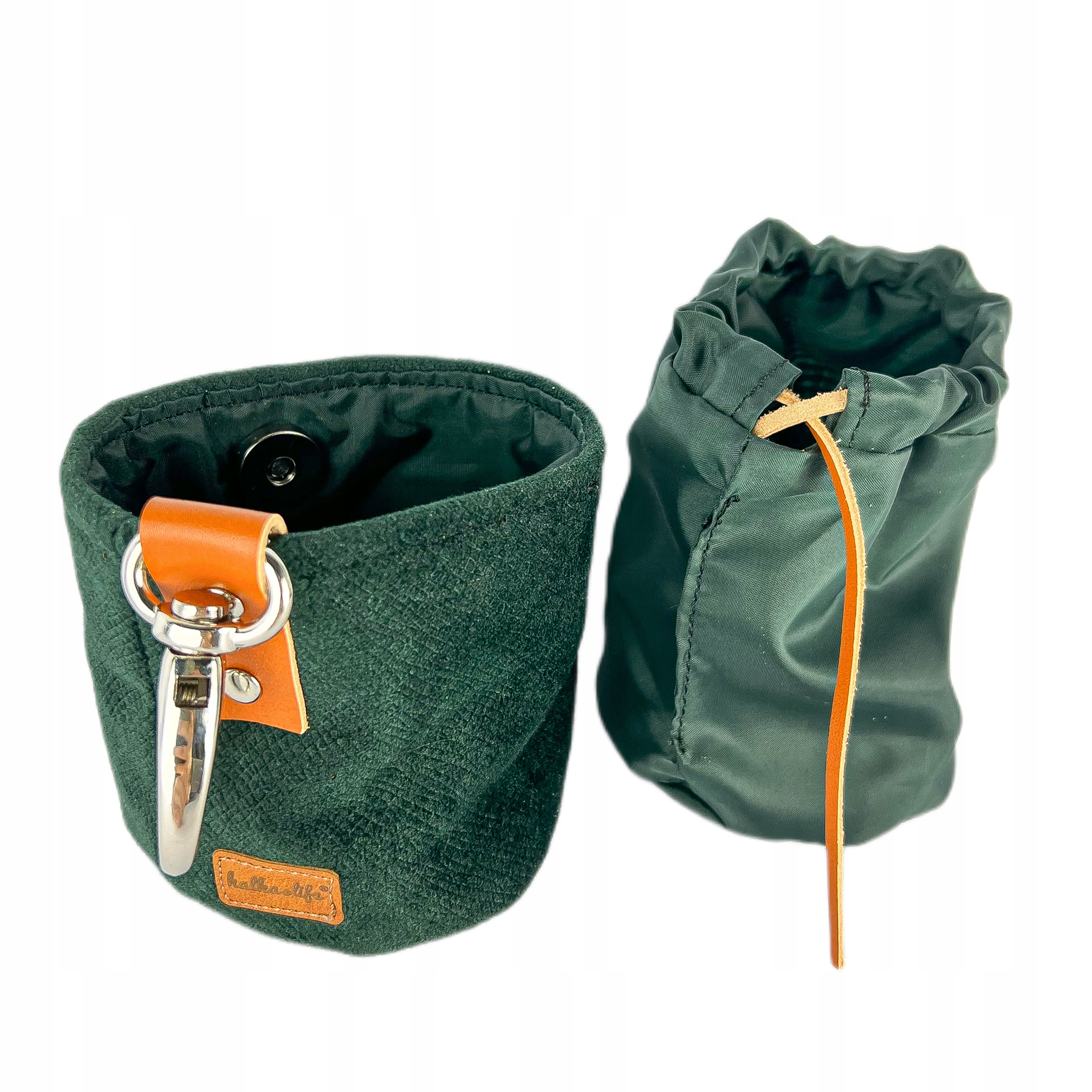 Levně Taška na pamlsky pro psa, tréninková taška pro psa Lahvová Zeleň
