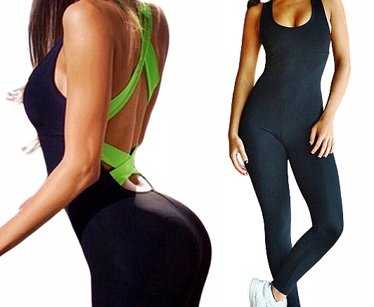 MD černá sportovní Kombinéza neonově zelená S