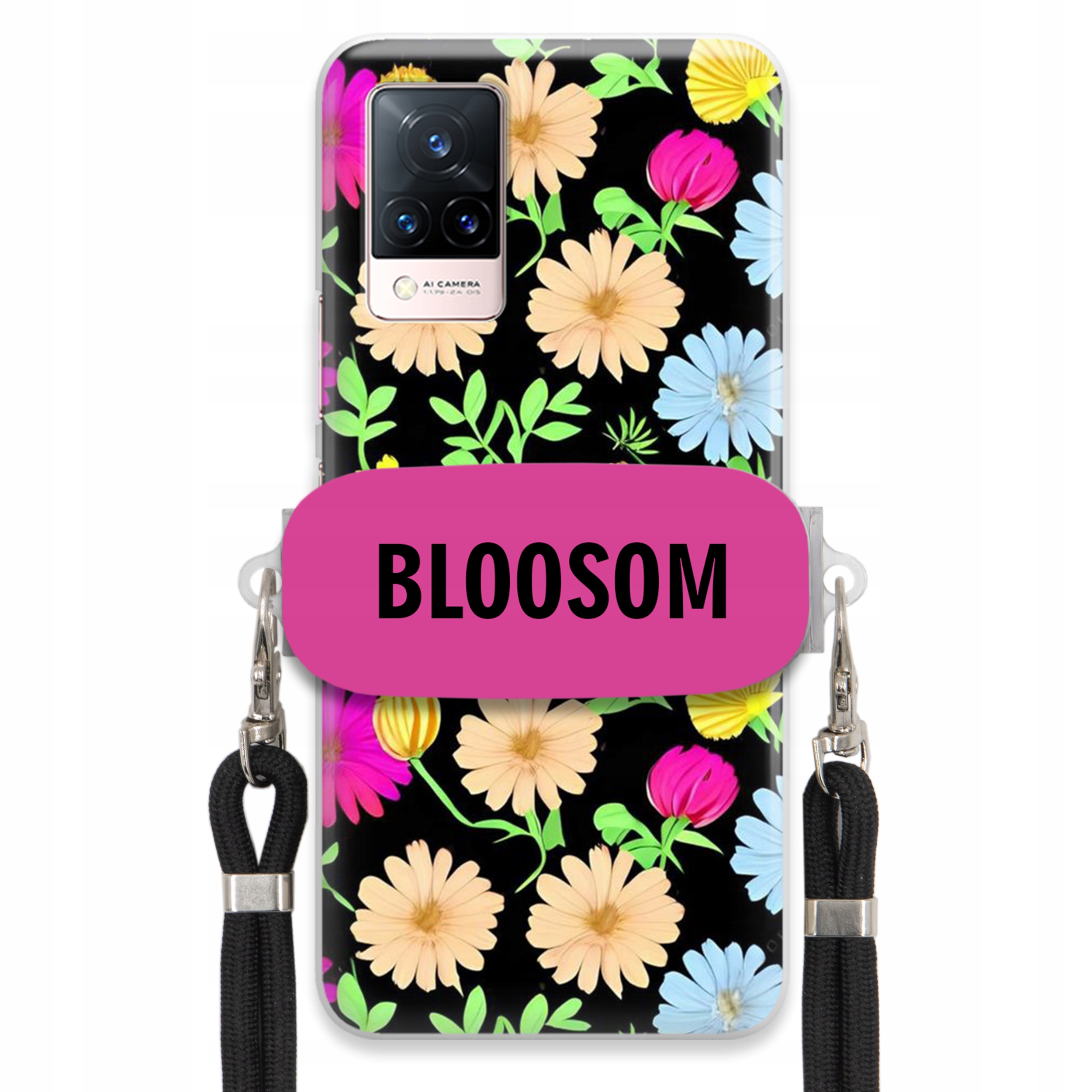 Puzdro Držiak Crossbody Pre Vivo S9 Puzdro Case Kvety Bloosom Flower