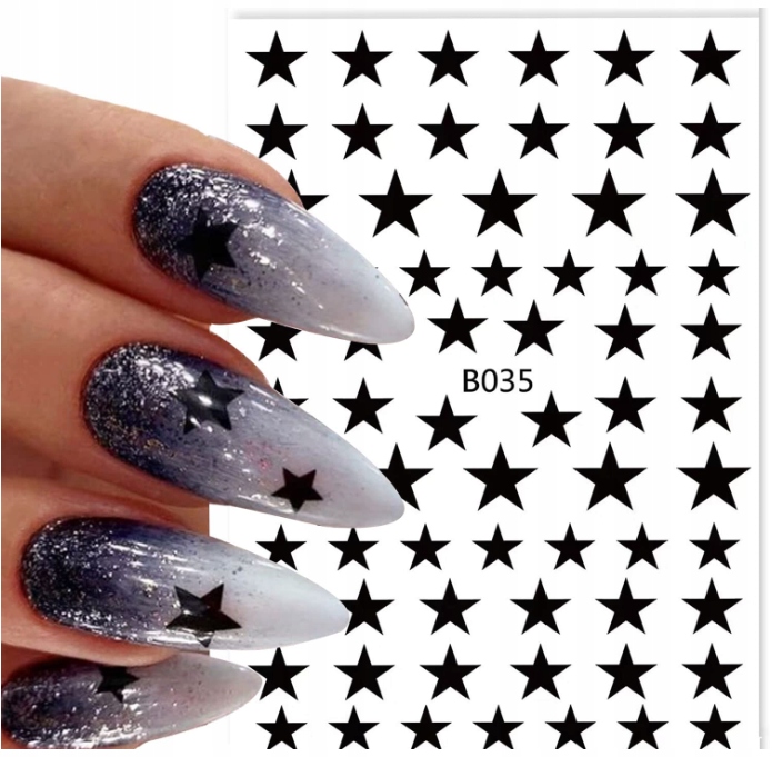 

Naklejki Na Paznokcie Samoprzylepne B035 Czarne