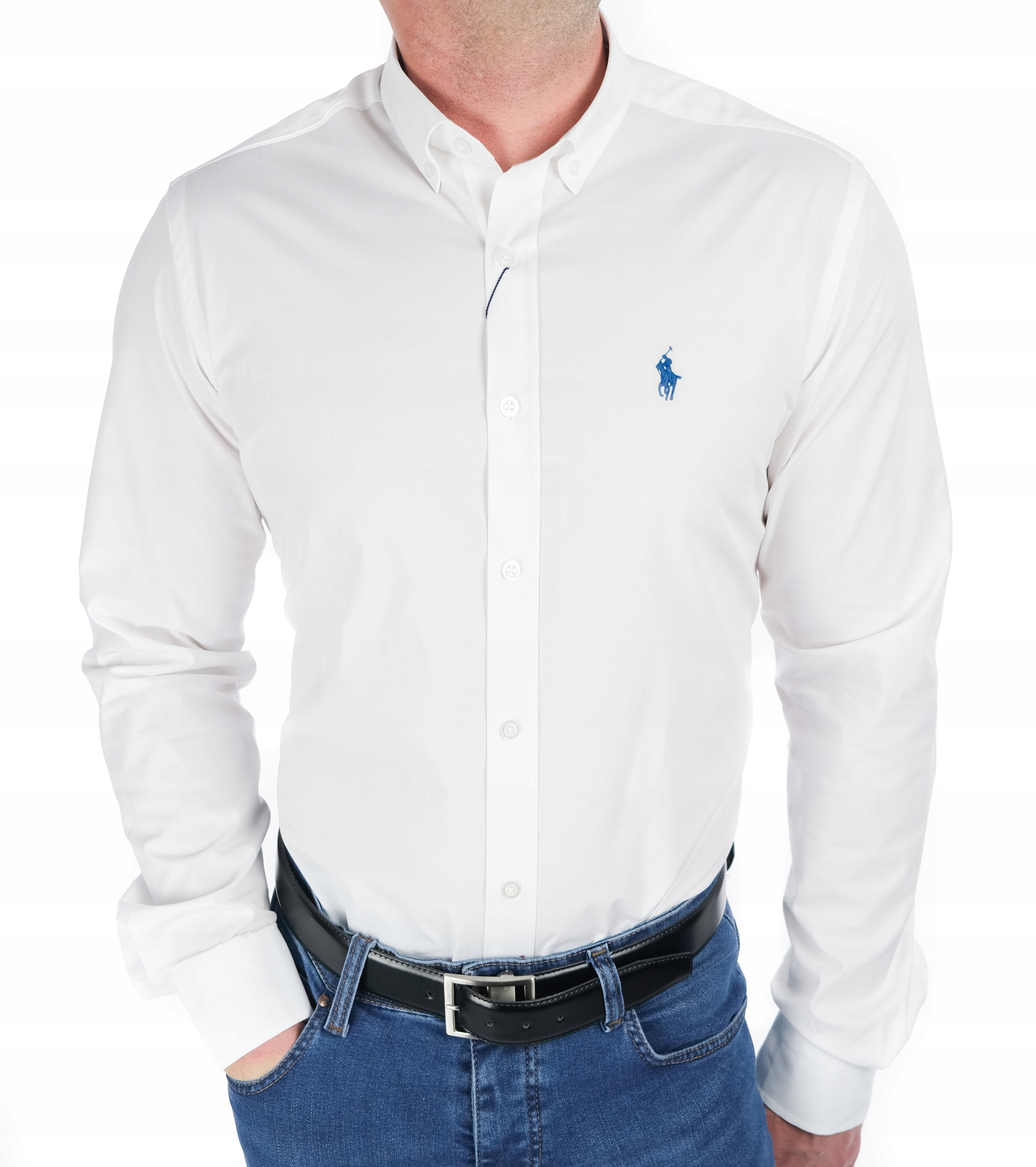 KOSZULA POLO RALPH LAUREN KLASYCZNA DOPASOWANA CASUAL SLIM FIT BIAŁA XXL