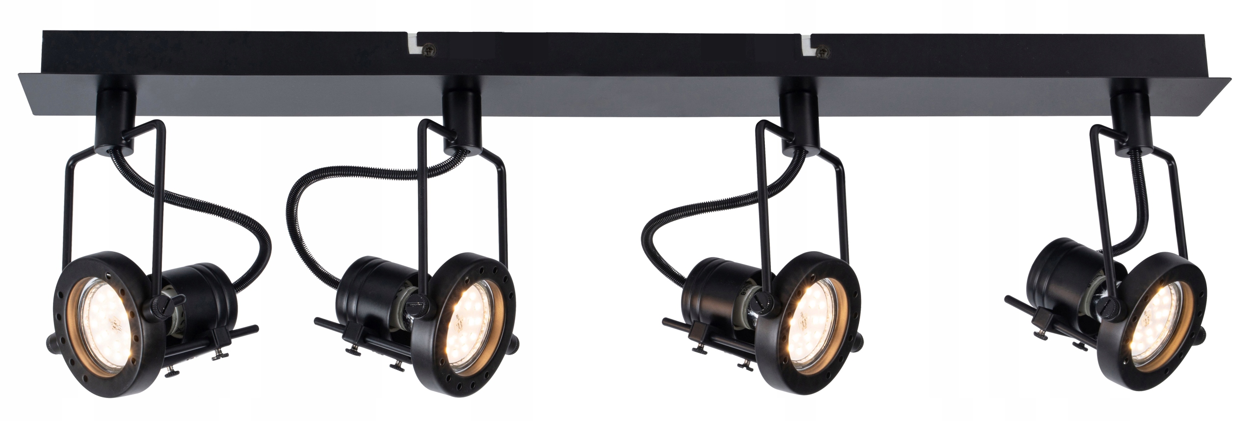 Podlouhlý stropní svítidlo s reflektory pro chodbu Fiji 2, černý