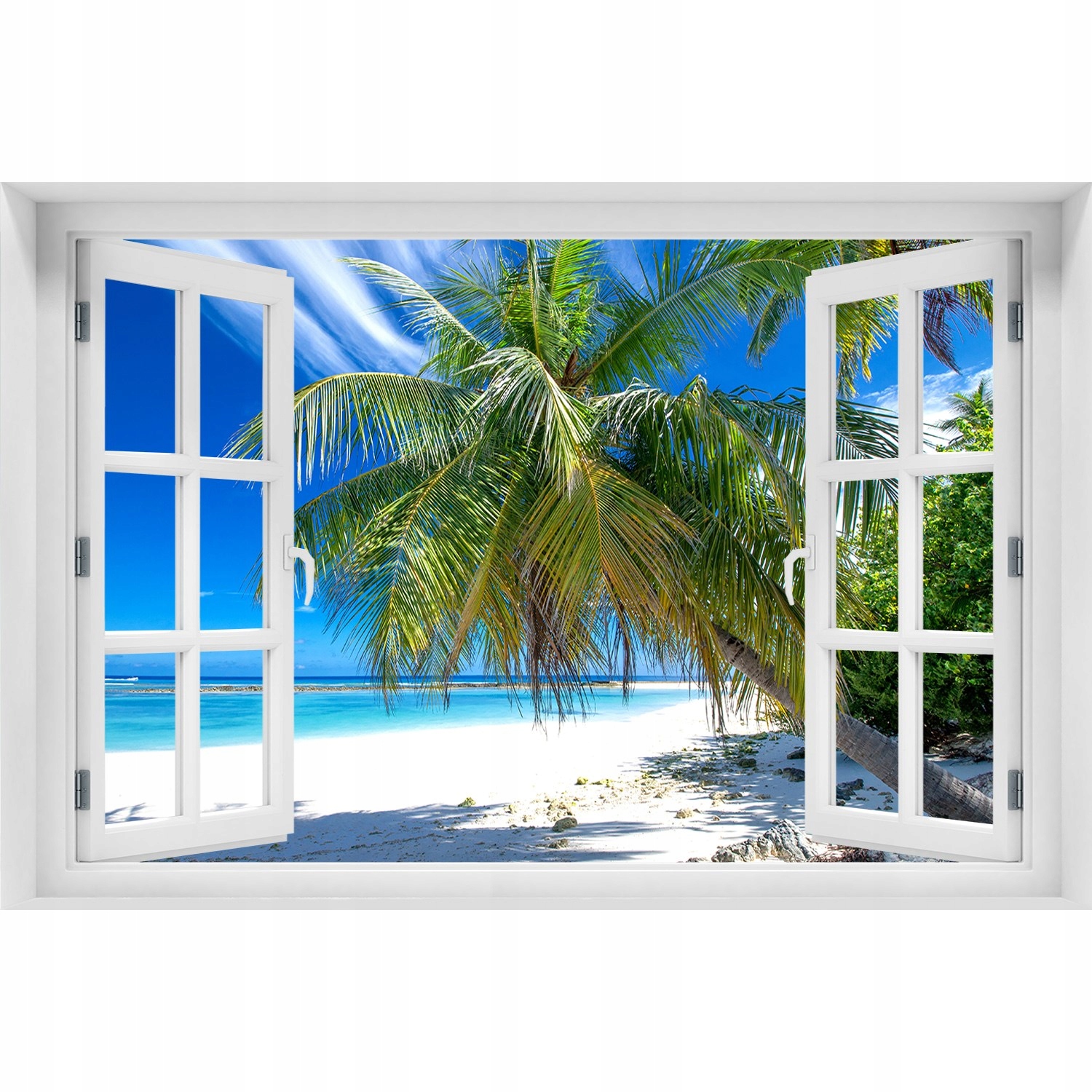 

Naklejka Fototapeta 3D Okno widok Tropikalna plaża