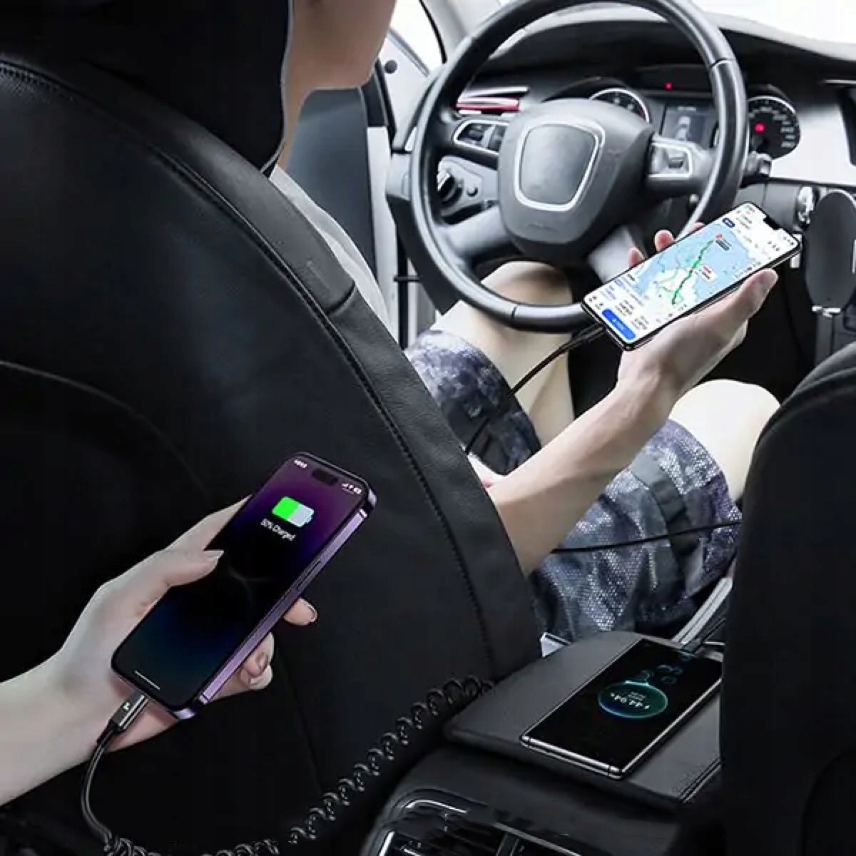 Ładowarka samochodowa USAMS 60W USB USB-C LED Prąd wyjściowy 3400 mA