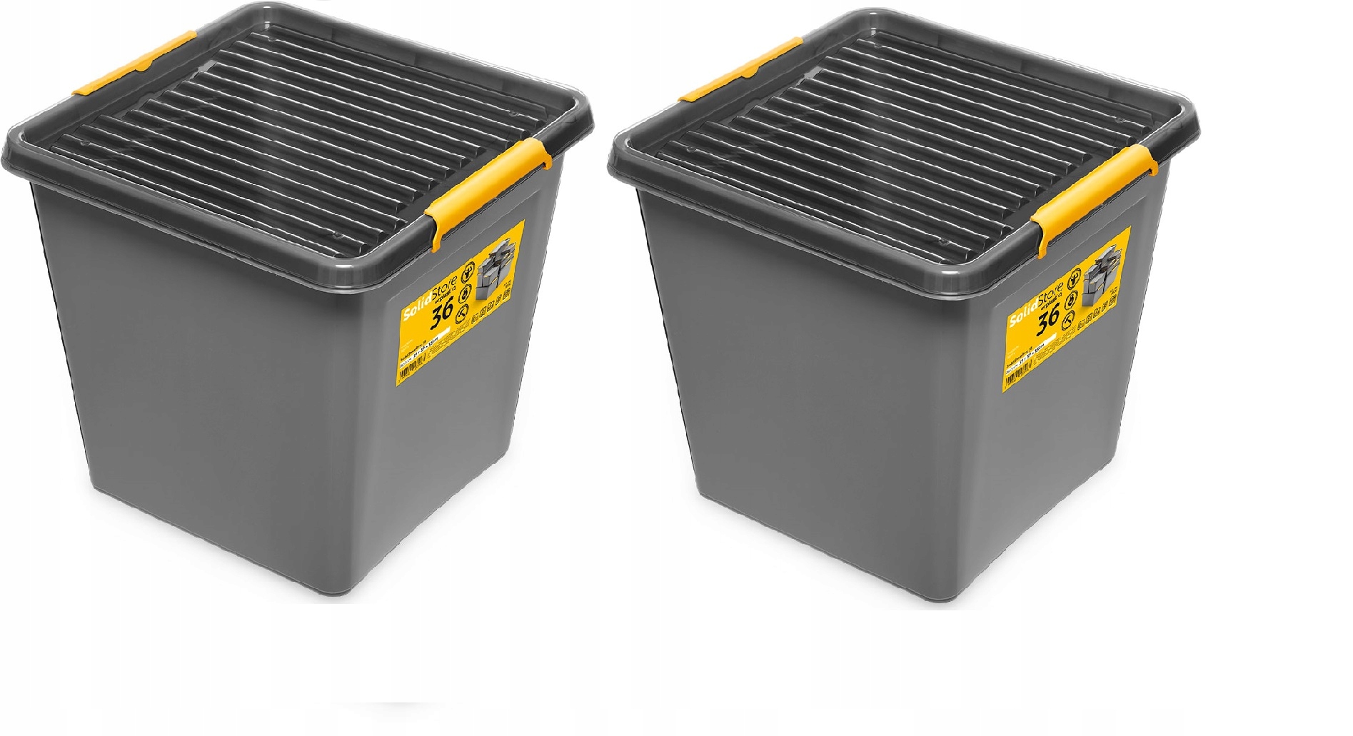 

2x Moxom 1632 Pojemnik Z Pokrywką Solid 36,0L