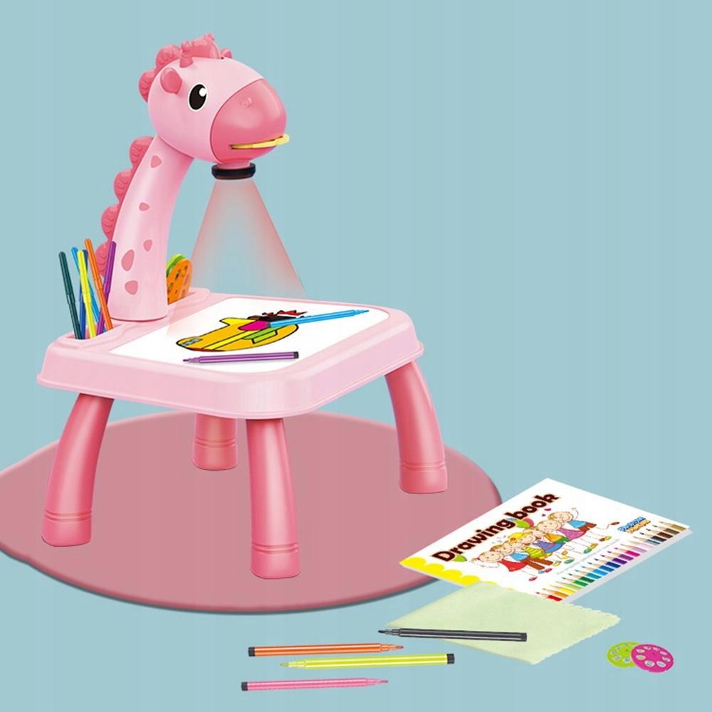 Projektor do rysowania żyrafa różowa muzyka 6AR Wiek dziecka 3 lata +
