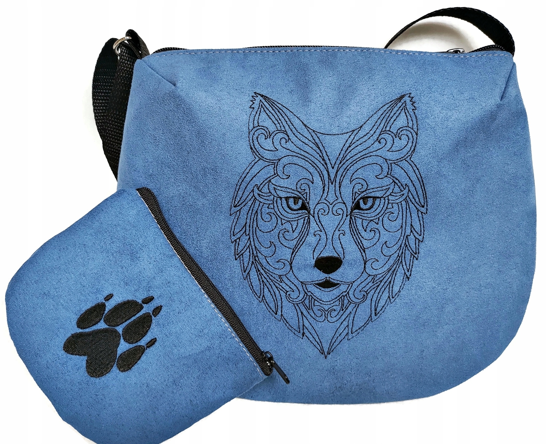 Pošťačka modrá s vlkem kabelka teenageři tlapka vlka