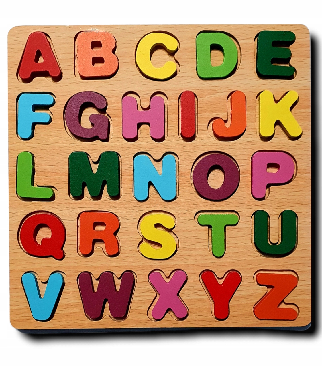 

Puzzle Drewniane Literki Układanka Nauka Alfabetu