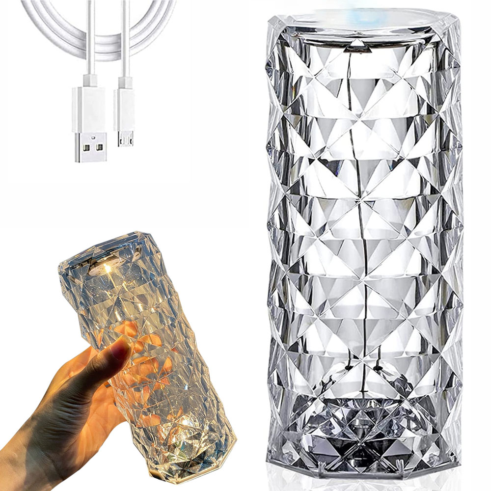 

Lampka Nocna Dotykowy Kryształowa Stołowa 3KOLORY