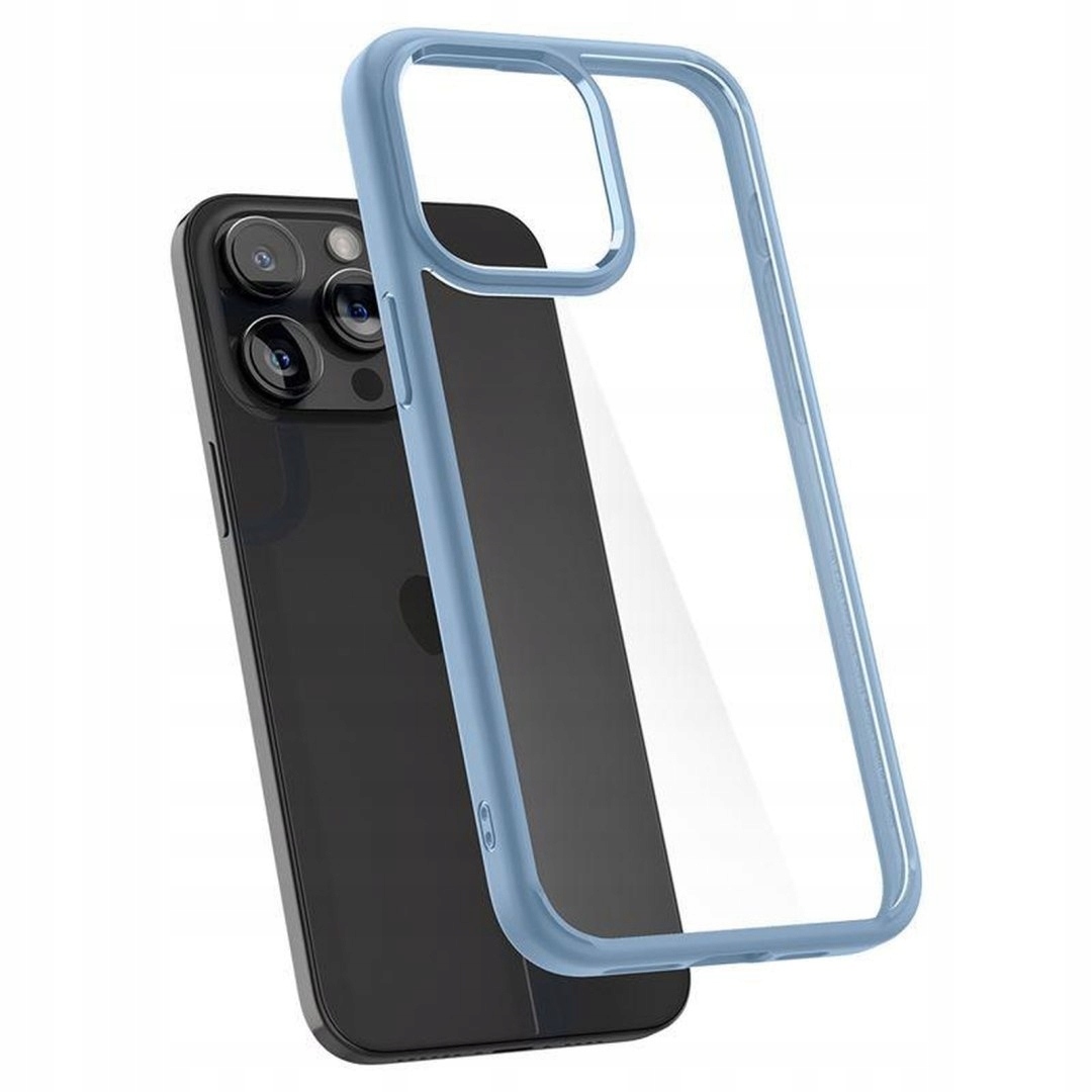 Etui pokrowiec na iPhone 15 Pro Max Crystal Hybrid przezroczysto niebiesk
