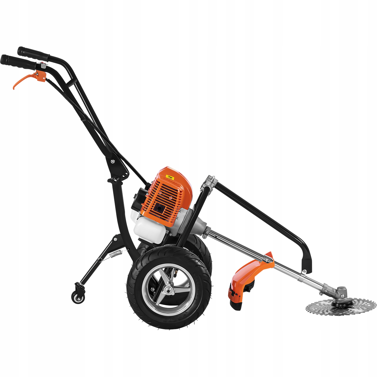 KOSA SPALINOWA NA KOŁACH KOSIARKA PODKASZARKA 5,2KM TARCZA +ŻYŁKA +SZCZOTKA Marka bez marki