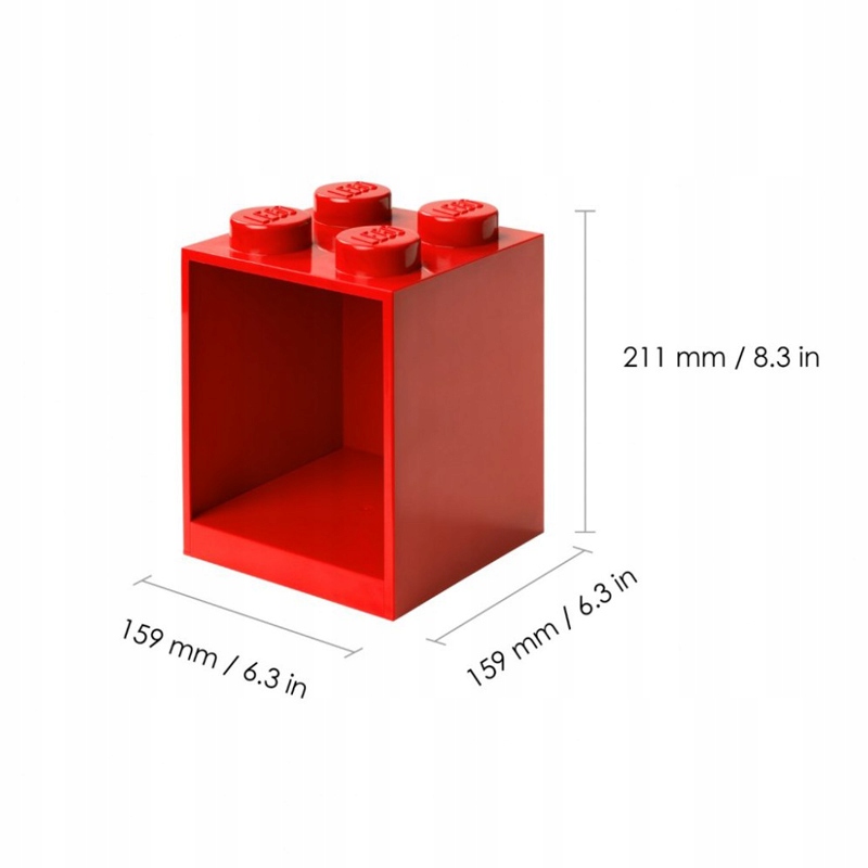 LEGO PÓŁKA NAŚCIENNA BRICK 4 41141730 - CZERWONA Płeć chłopcy dziewczynki