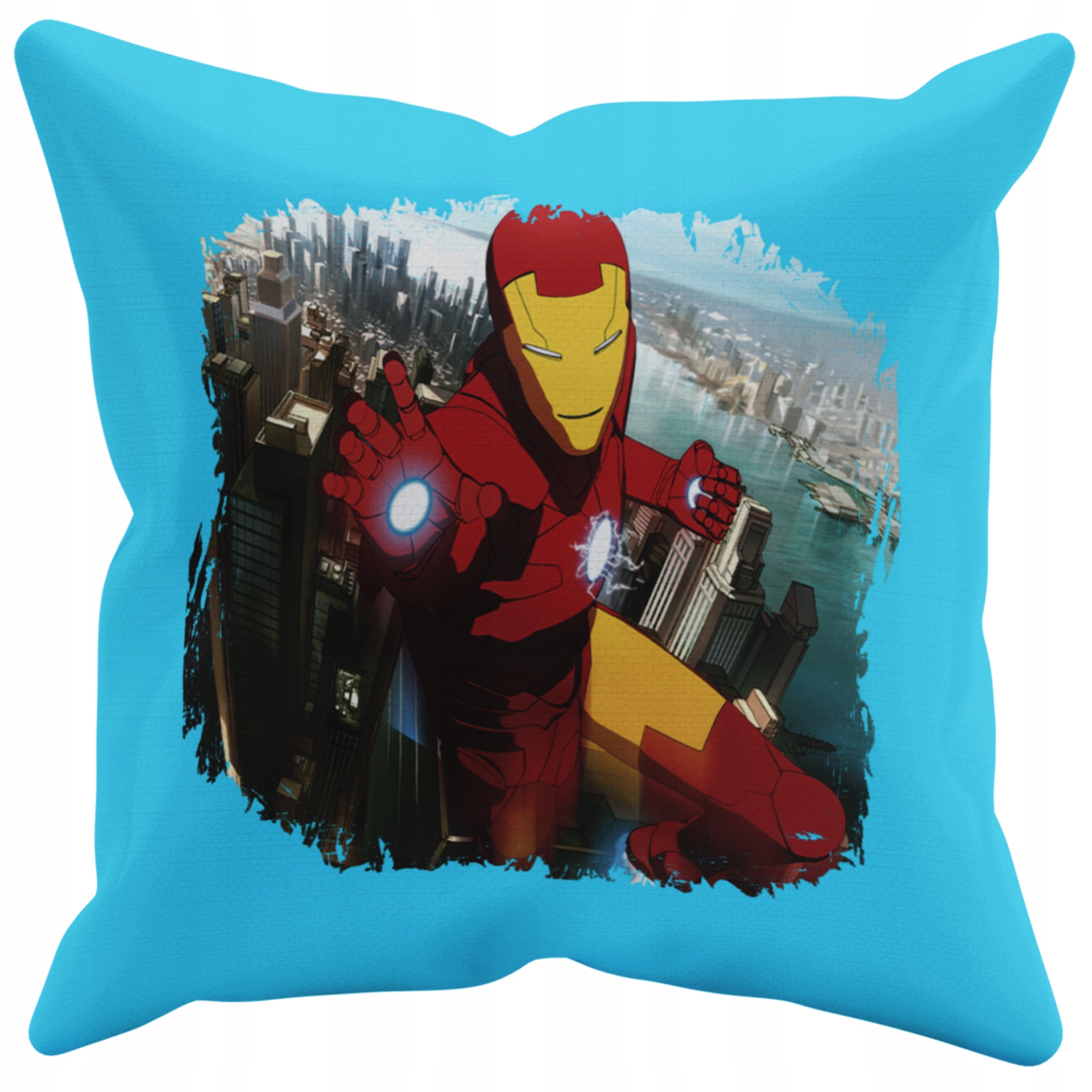 POSZEWKA NA PODUSZKĘ JAŚKA DO PRZEDSZKOLA IRON MAN + IMIĘ GRATIS Kolor dominujący odcienie niebieskiego