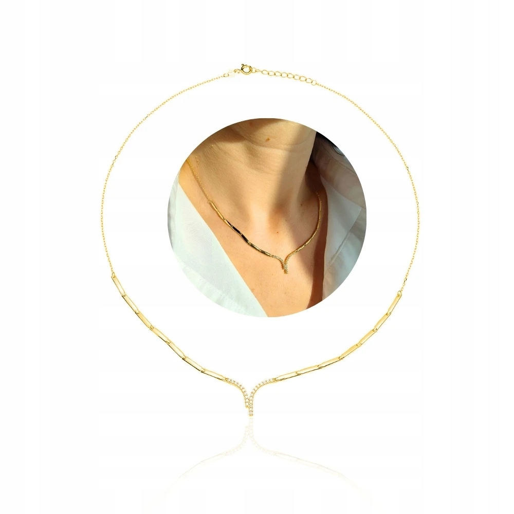 Dámský Pozlacený Náhrdelník Stříbro 925 Elegantní Večerní