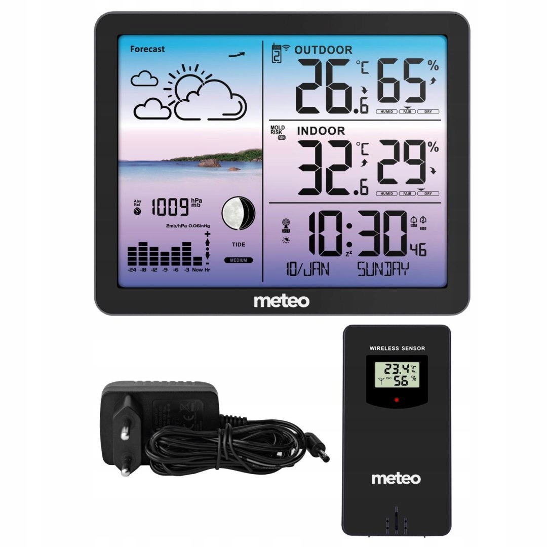 Meteorologická stanice Meteo SP107 černá Meteo