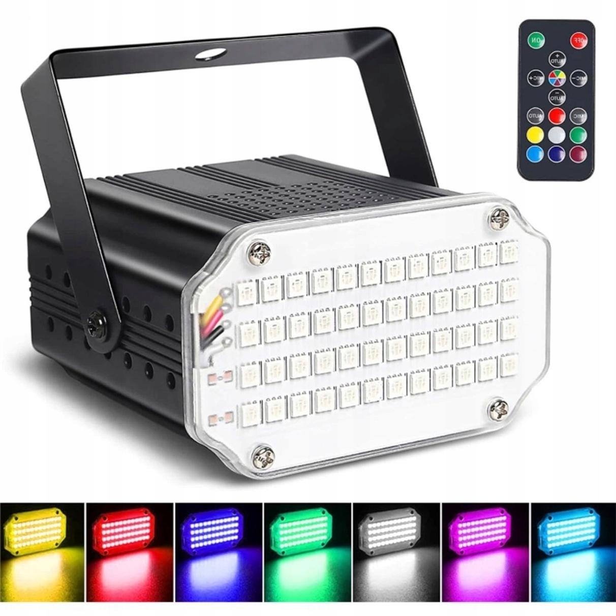 Stroboskopické Světlo Rgb 48 Led Bar Diskotéka Dálkové Ovládání Aktivace Zvukem
