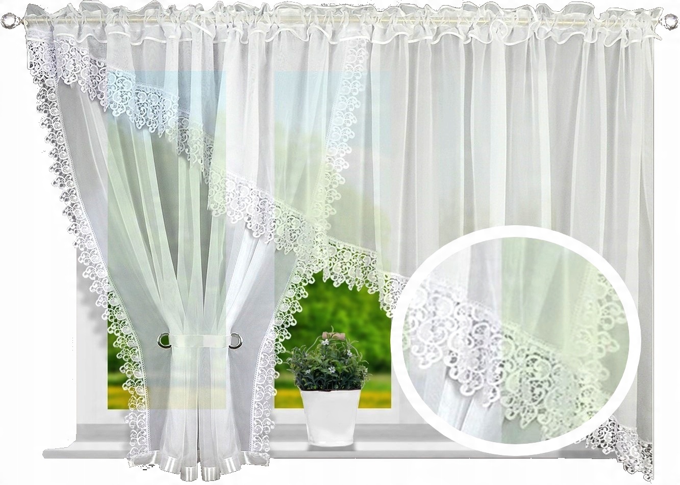 

Firana Gotowa Gipiura Firany Woal 400x160 Kokon