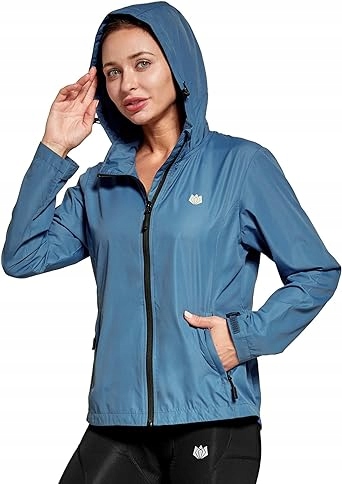 Dámská cyklistická bunda, lehká, větruodolná, reflexní bunda s kapucí