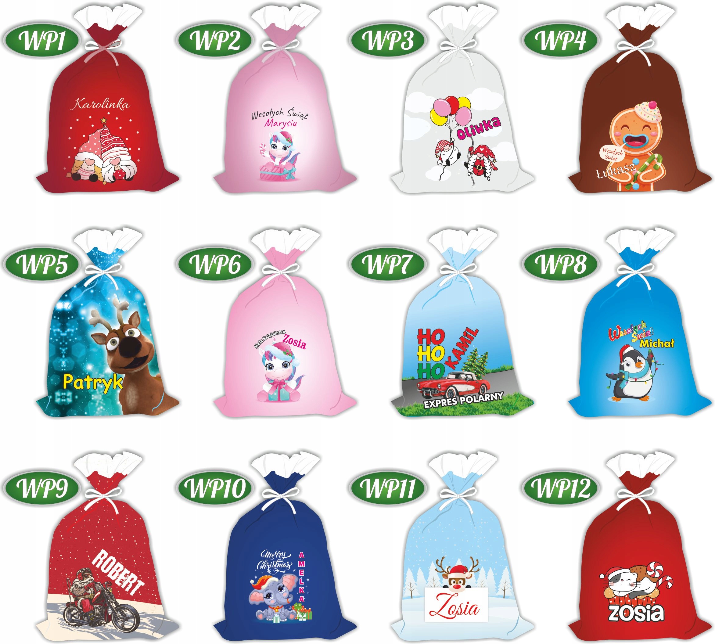 Worek Mikołaja na prezenty pod choinkę Średni Wysokość produktu 60 cm