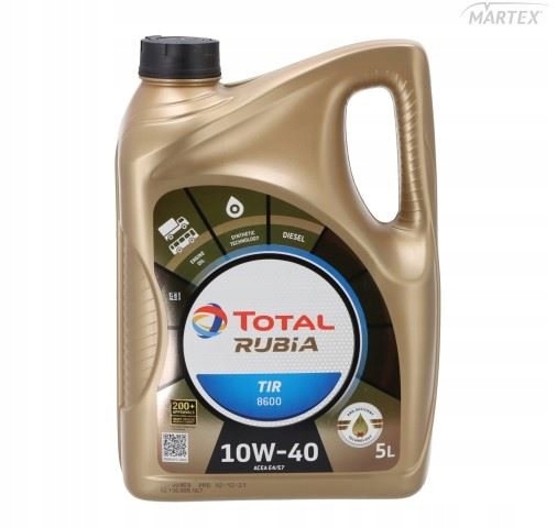 OLEJ TOTAL RUBIA TIR 8600 10W40 5L ACEA E7,E4; MB 228.5; MAN M3277; RVI RLD