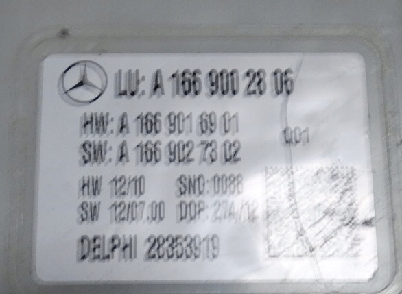 IDEALNY comfort control unit SAM MERCEDES W166 1 9