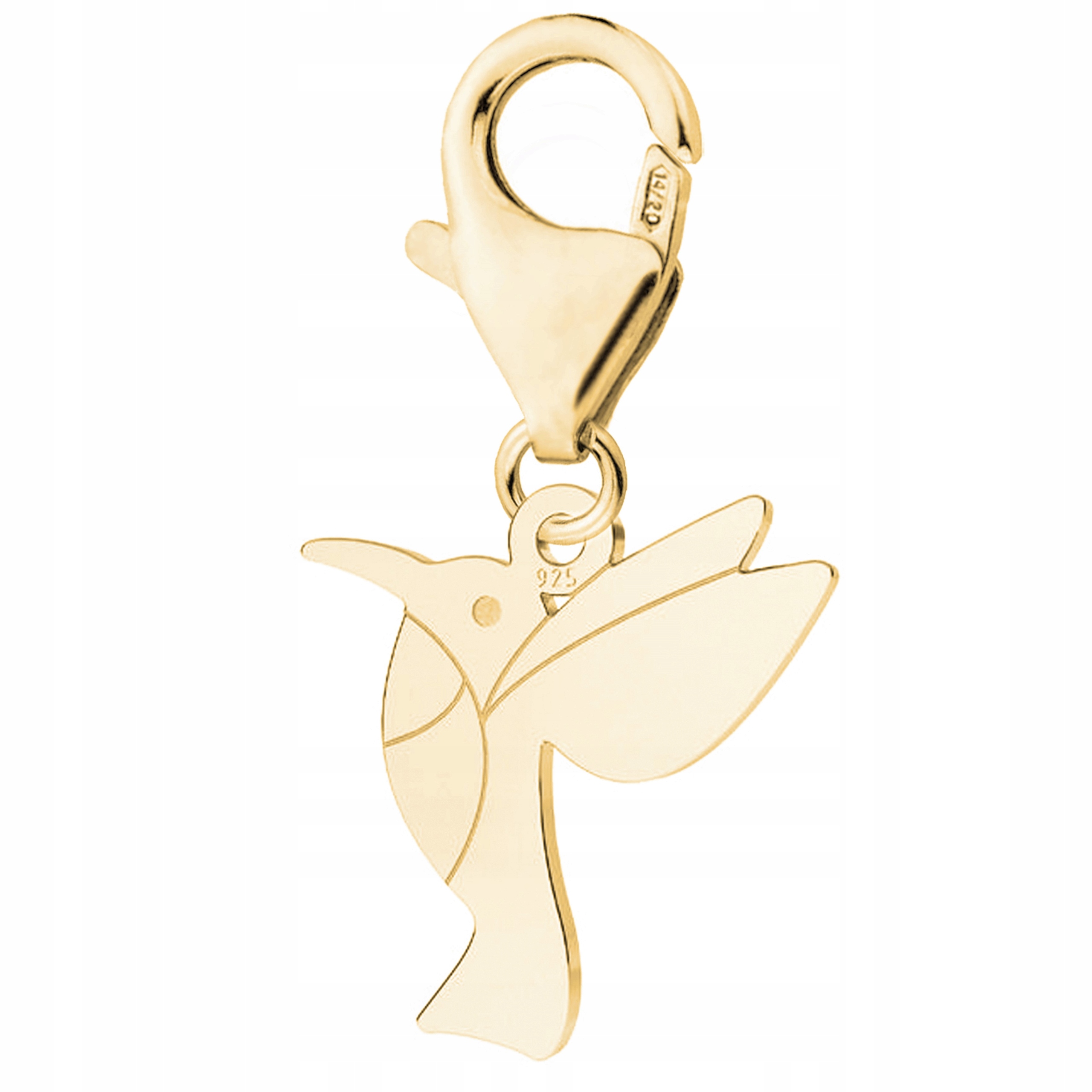 Zlatý přívěsek visací Kolibřík Pták stříbro 925