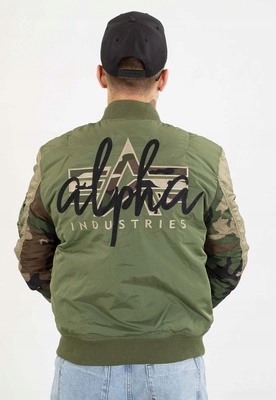 Bunda Alpha Industries MA-1 Camo Back Embroidery 258120 zelená