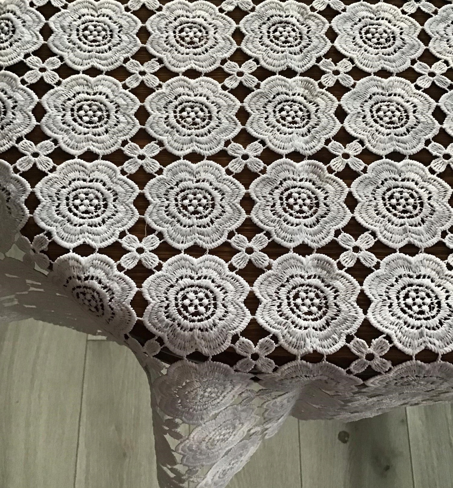 Obrus Z Gipiury Biały Cały Koronkowy 130 x 180 cm