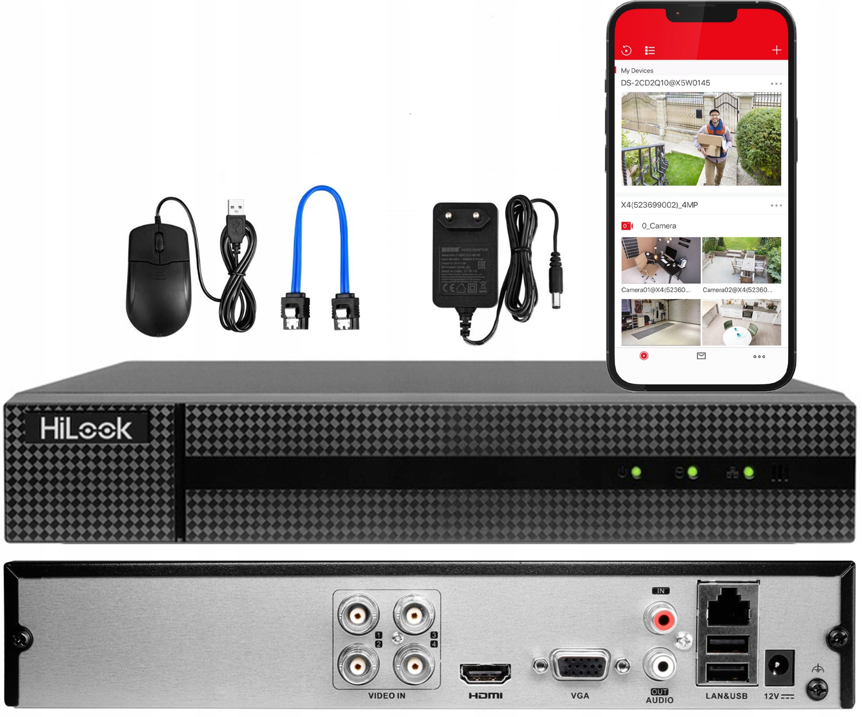 2MPx rekordér DVR-204G-K1 Xvr pro monitorování Tvi HiLook od společnosti Hikvision