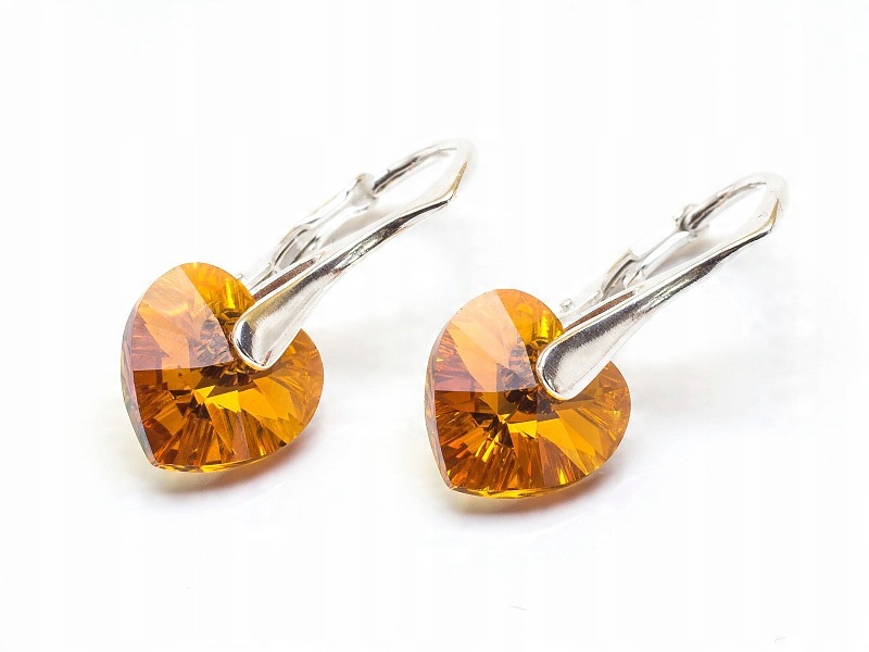 

Srebro Kolczyki 925 z kr. Swarovski Serca 10 Topab