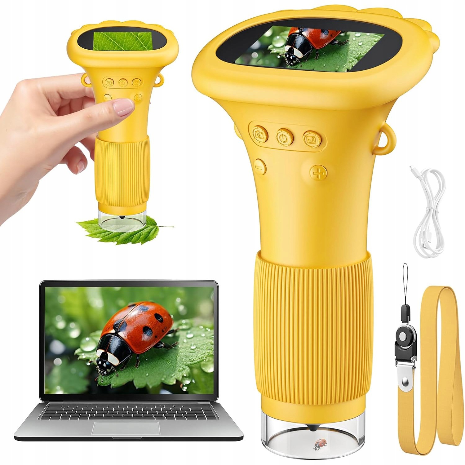 Digitální Mikroskop Led Obrazovka 2" 1000X Usb LCD Pro Děti – Vzdělávací Sada