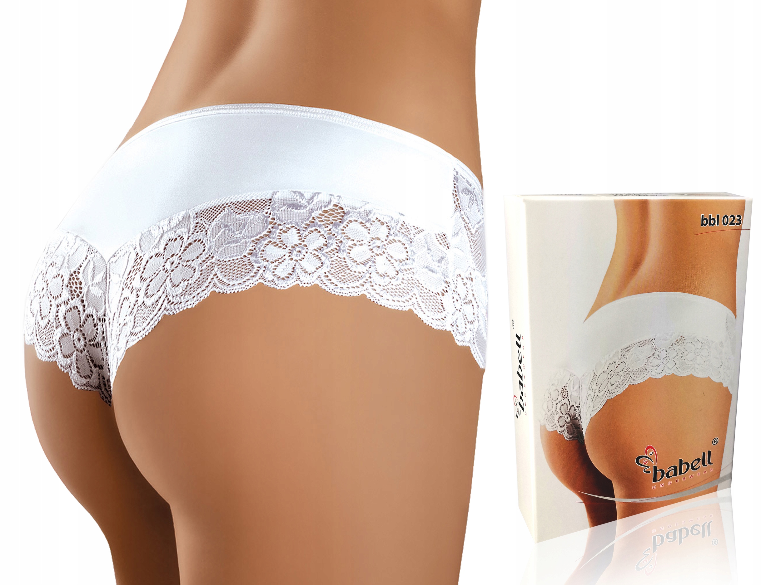 

Stringi - Szorty Koronkowe Babell 023 Białe S