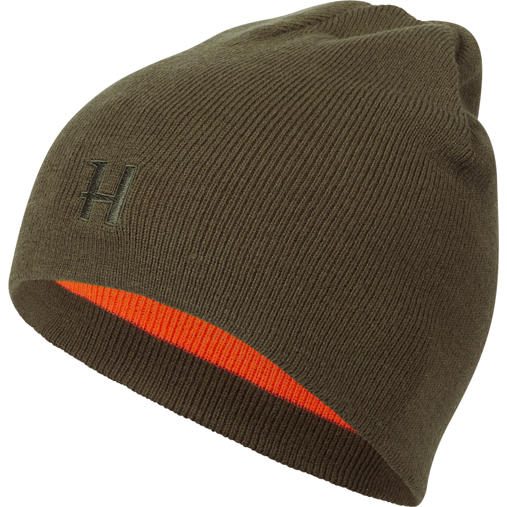 Czapka myśliwska Harkila Beanie dwustronna Willow green/Orange