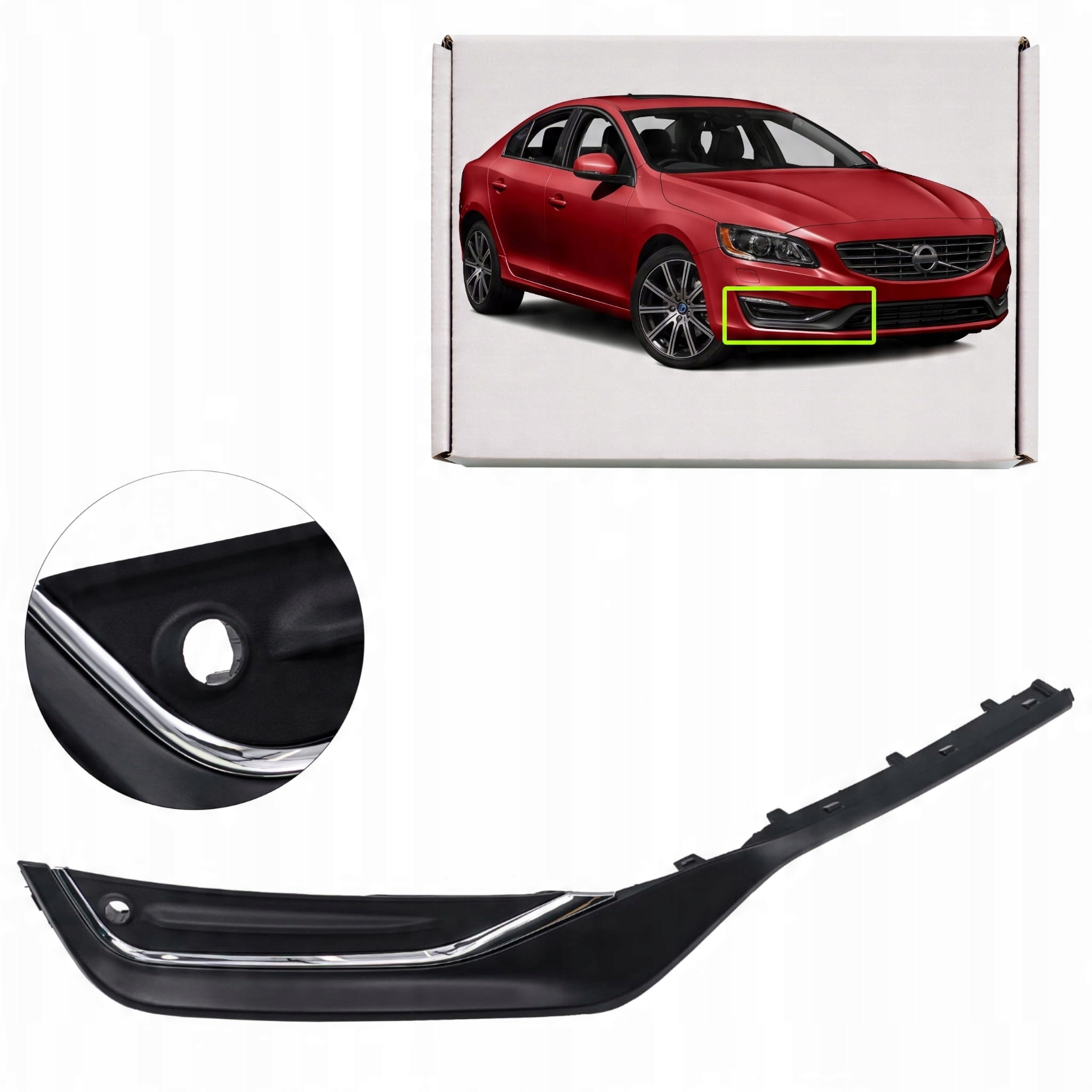 Volvo S60 V60 Y20 2013-2017 Lišta Kryt Nárazníku Pravá Přední 31353655