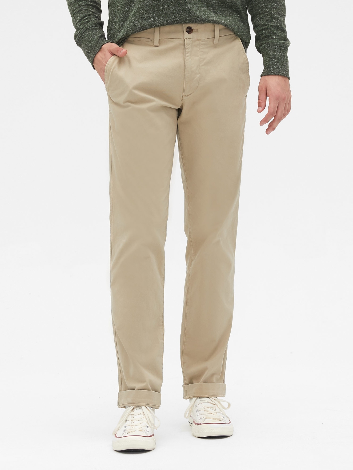 Kalhoty essential khakis in straight fit with Flex