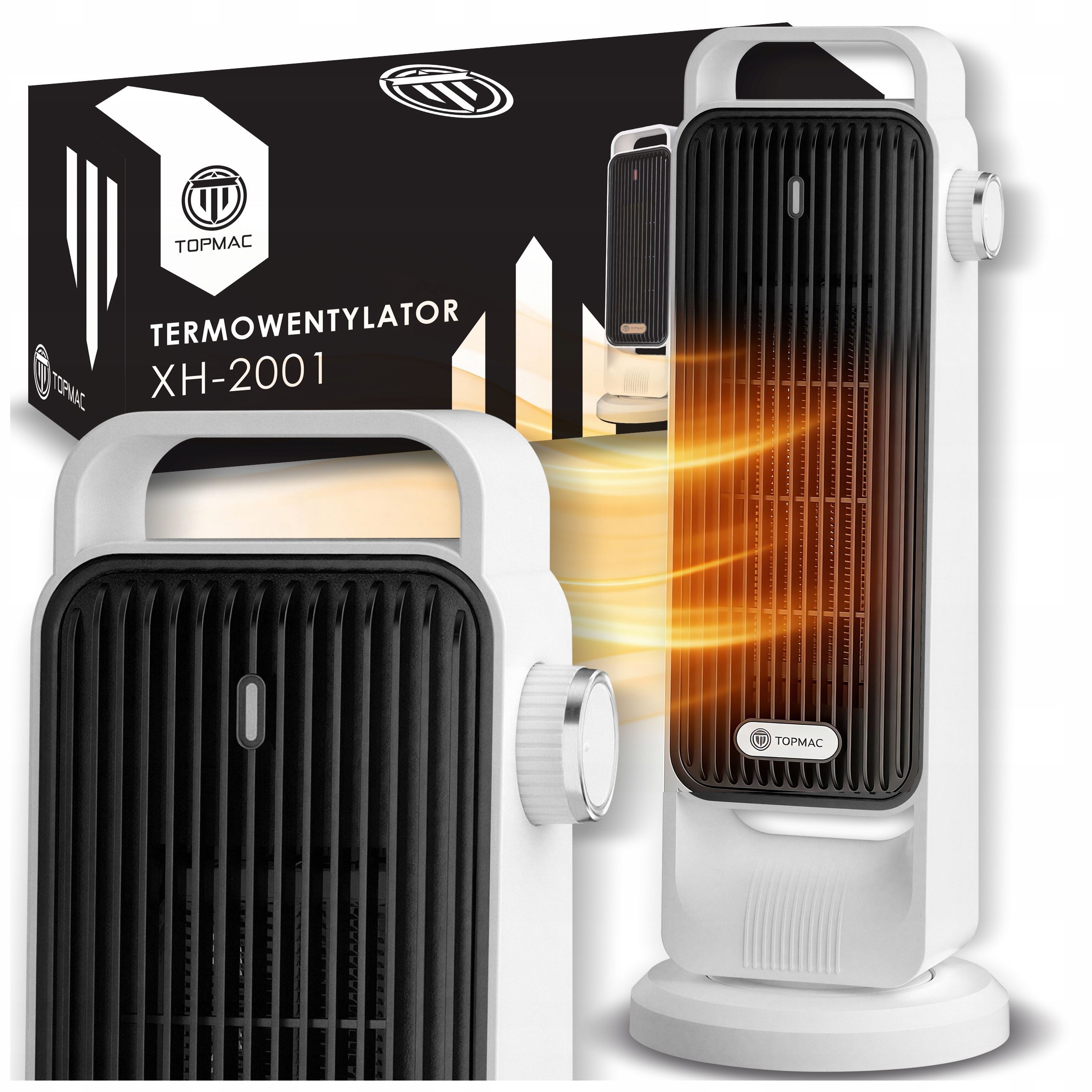 Velký Keramický Termoventilátor, Tichý Elektrický Ohřívač 2000 W, Farelka