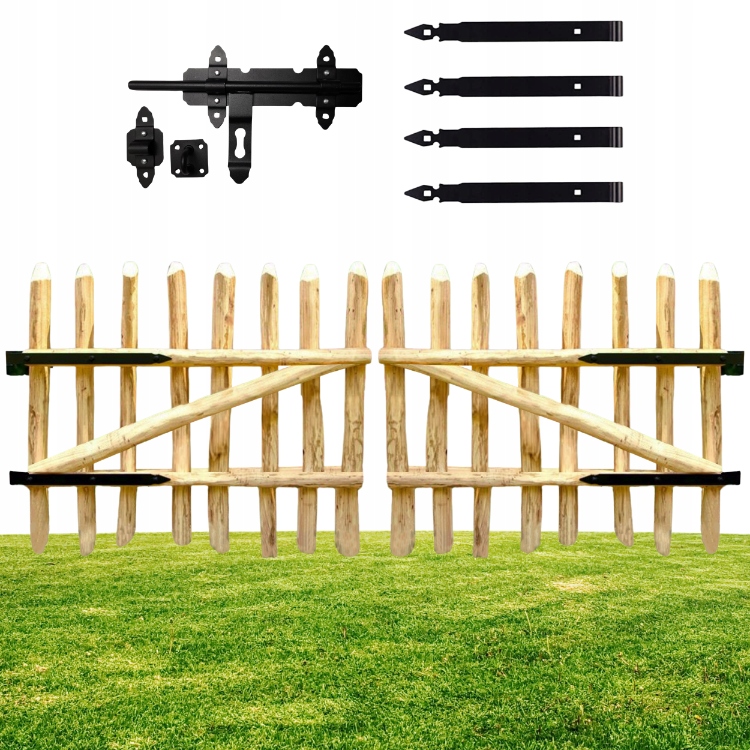 Dřevěná Plotová Furtka, sada 2 kusů 50 x 100 cm, branka, zahrada