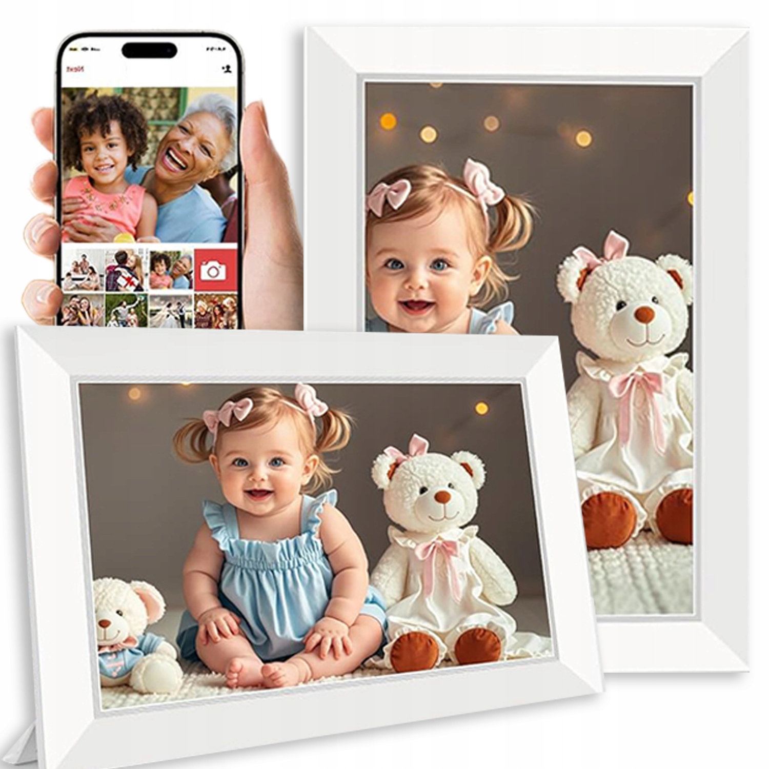 Rámeček Digitální Na Fotografie Wifi Dotykový 10,1" 32G Obrazovka Fotorámeček Hd Dárek