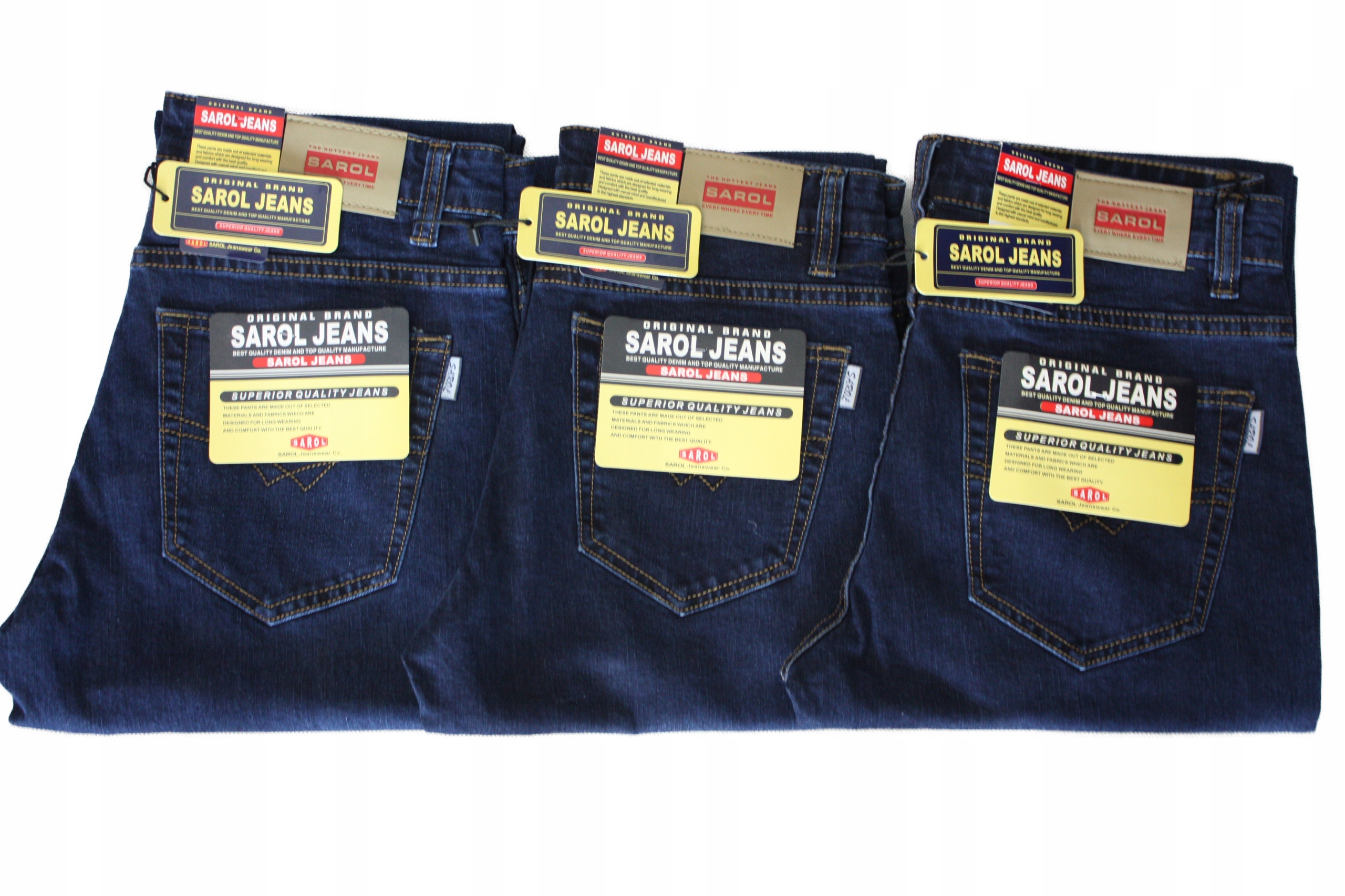 SPODNIE MĘSKIE SAROL JEANS W41 L32 PAS 106-108 Długość nogawki długa
