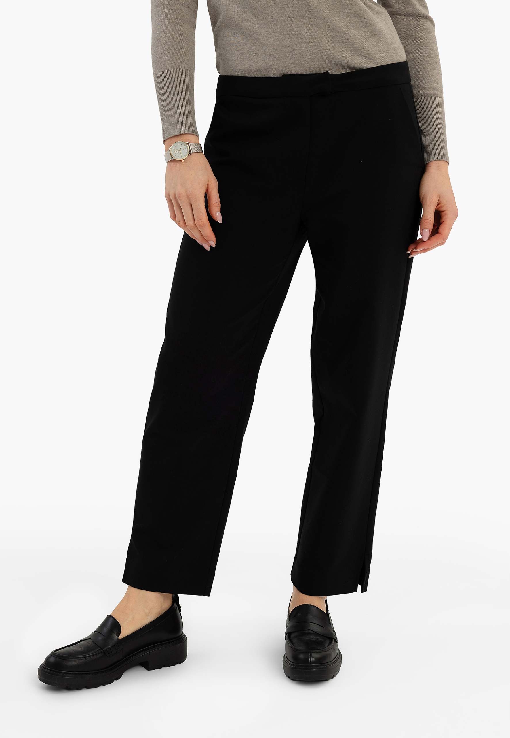 Damskie Spodnie Z Prostymi Nogawkami Czarne Volcano R-sami XXL