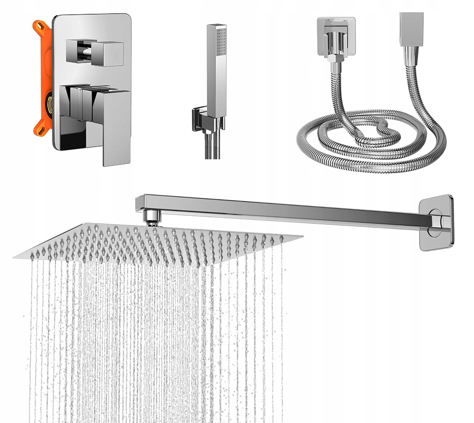 Chrómová Sprchová Súprava Pod Omietku, Dažďová Sprcha Do Kúpeľne Paje