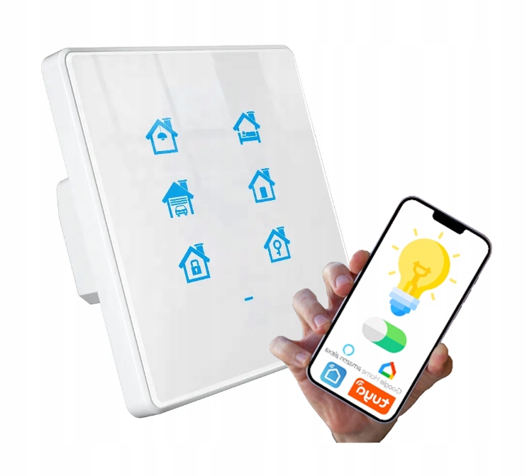 PRZEŁĄCZNIK PILOT SCEN SMART WIFI SZKLANY DOTYKOWY TUYA LED