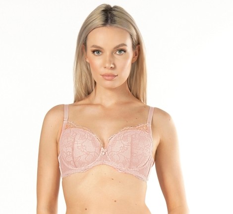 Nipplex by Mefemi Push Up podprsenka s vložkou Victoria Růžová 65E