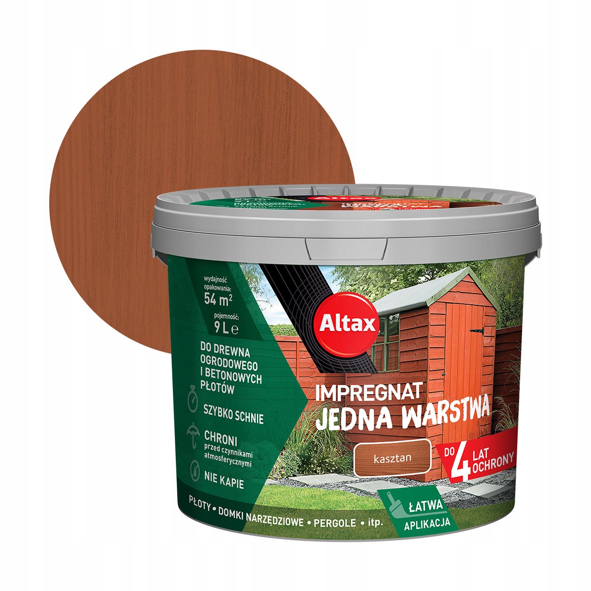 

Altax Impregnat Do Drewna Ogrodowego 9L Kasztan