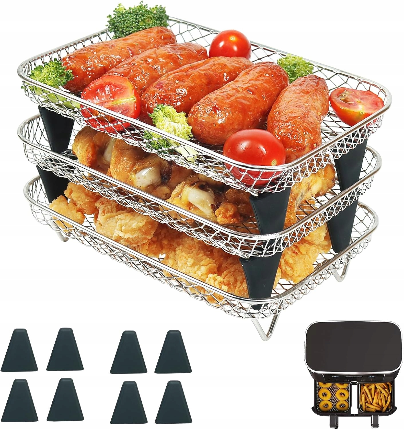 Akcesoria Air Fryer Ninja Dual Zone Rošt 3 Úrovně Nerezová Ocel 304