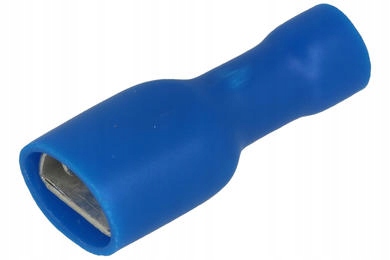 Konektor 6,3mm cały izolowany żeński niebi.10szt