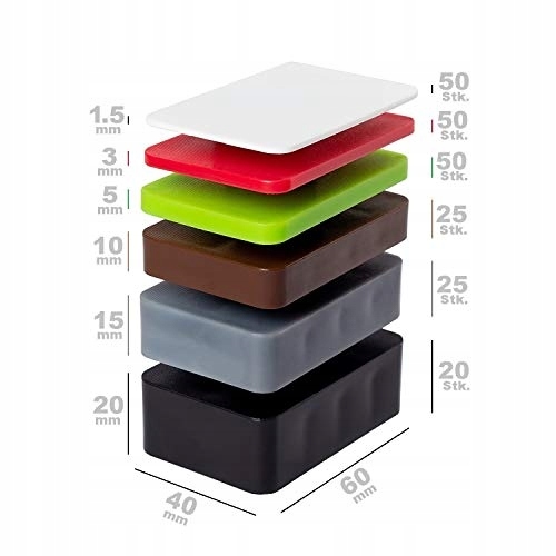 Podkładki montażowe okien drzwi 40x60mm MIX 220szt Rodzaj blokada