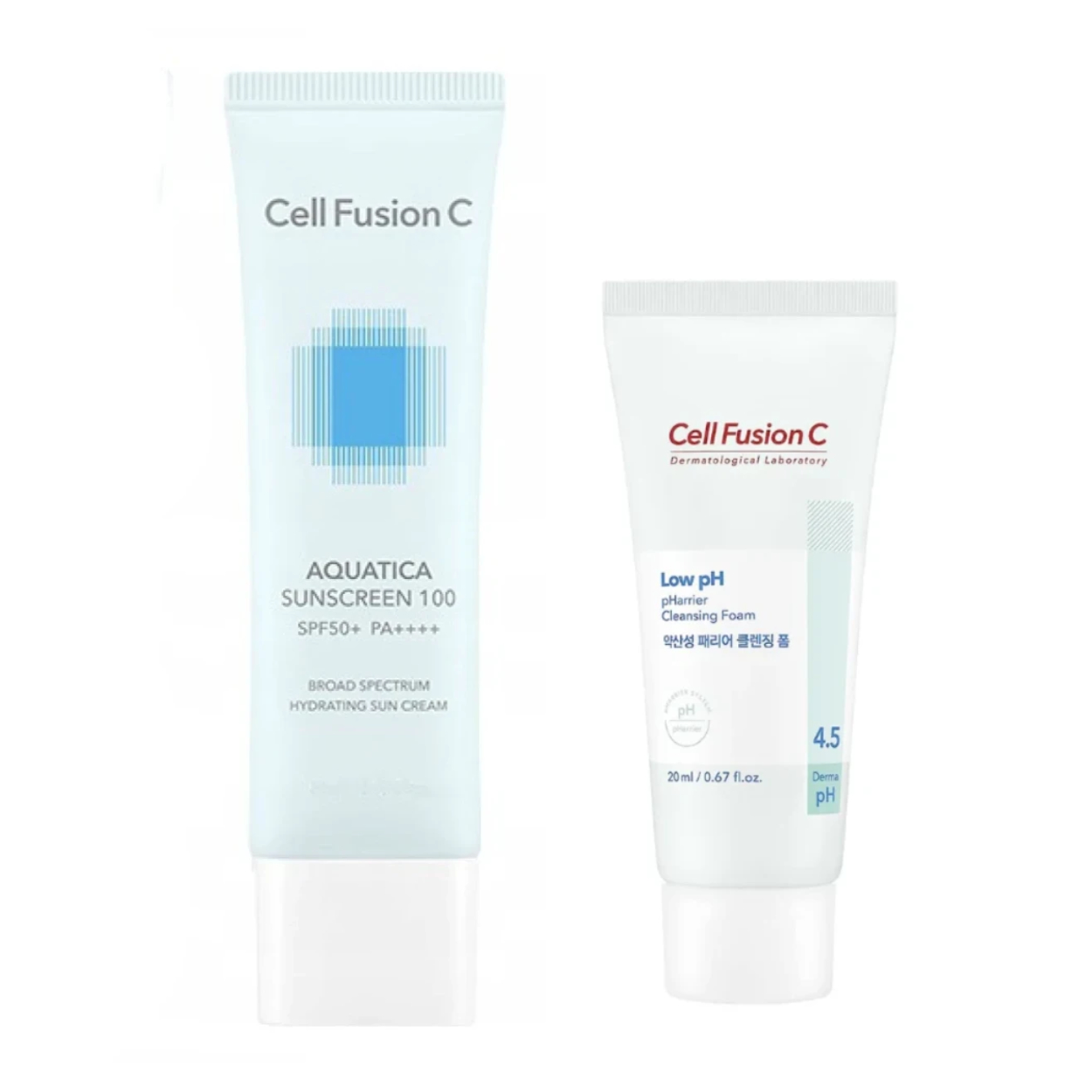 Cell Fusion C Aquatica Sunscreen SPF50+ 35ml Low pH Cleansing Foam 20 ml