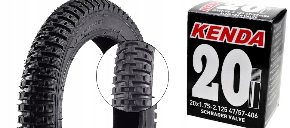 

Opona Rowerowa Mtb 20" X 2,125 Dętka Kenda
